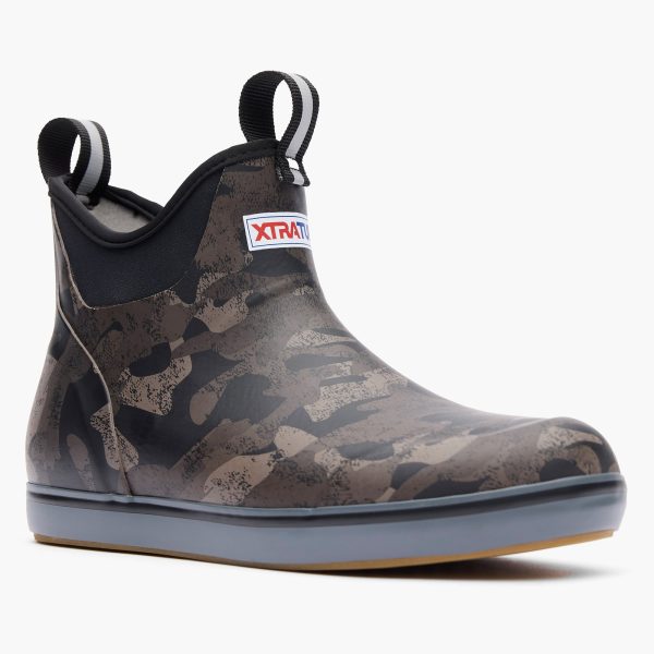 Women's Black Camo Ankle Deck Boot